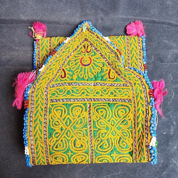 Kuchi Embroidered Pouch Wallet Central Asian Handmade Beaded Tassels - Picture 9 of 9